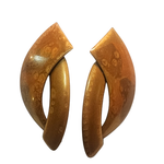 Brutalist Enamel Mix Media Copper, Gold, Brass Vintage Earrings
