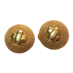 Erwin Pearl Textured X Gold Plated Vintage Earrings