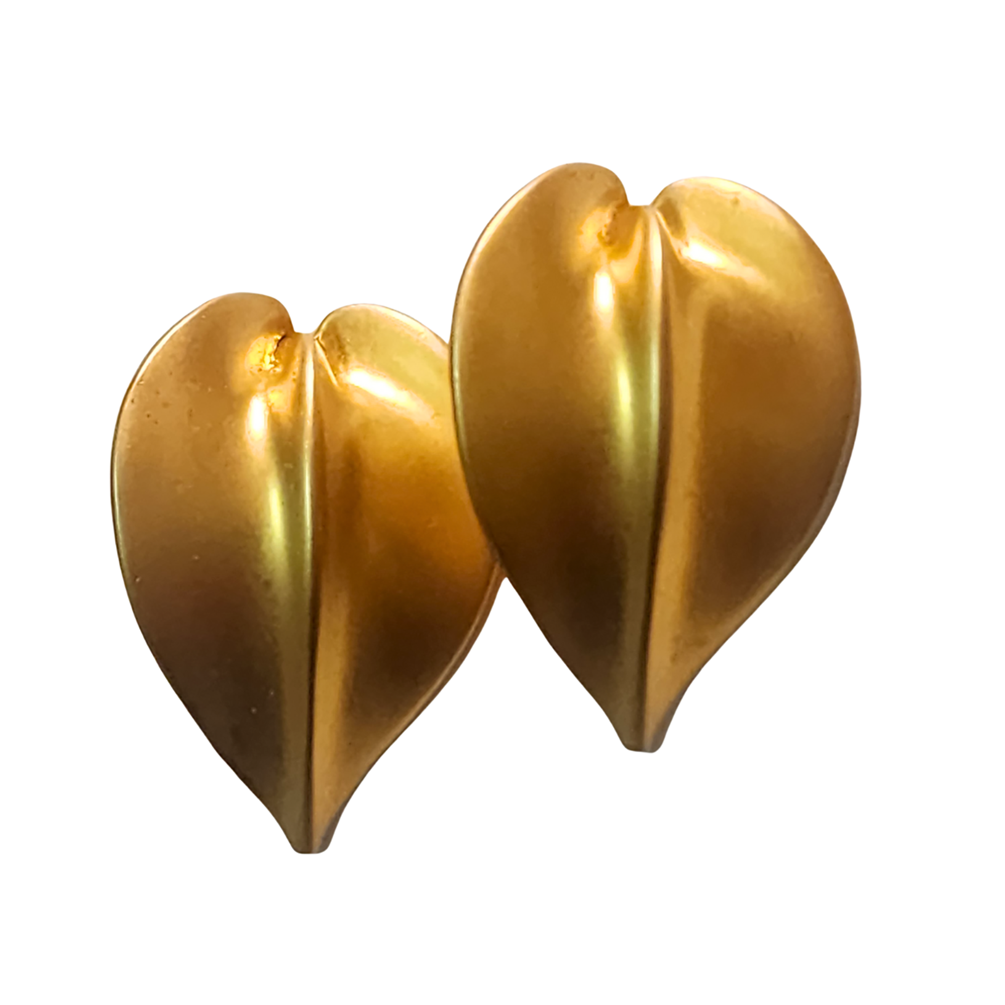 Large Curve Leaf Gold-Plated Clip-on Earrings