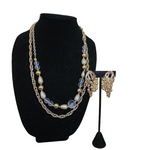 Coro Multi-strand Beaded Gold Tone Prince Dangle Earrings