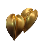 Large Curve Leaf Gold-Plated Clip-on Earrings