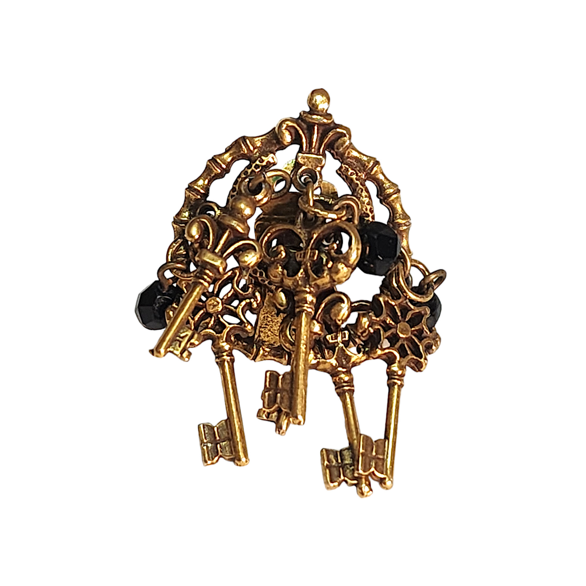 Skeleton Key Charm Dangle Drop Vintage Earrings