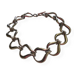 Wide Surf Link Interlocking Horseshoe Silver Tone Vintage Necklace