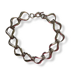 Wide Surf Link Interlocking Horseshoe Silver Tone Vintage Necklace