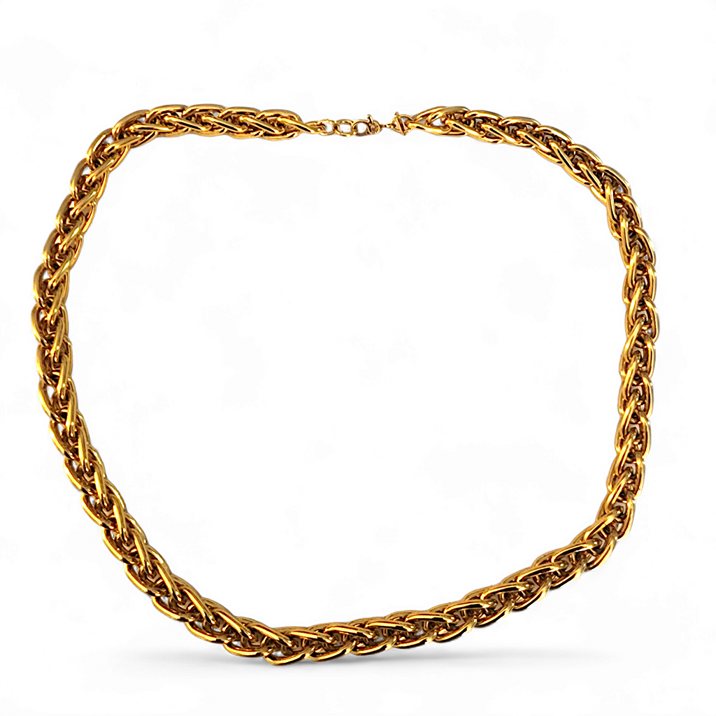 Monet Wheat Spiga Link Gold Plated Vintage Necklace