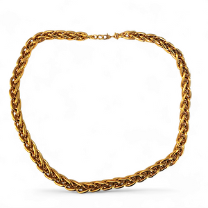 Monet Wheat Spiga Link Gold Plated Vintage Necklace