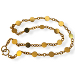 32" Flat Coin Link Gold Plated Vintage Necklace
