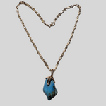Sterling Silver Turquoise Nugget Pendant Vintage Necklace