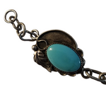 Vintage Large Sleeping Beauty Turquoise Sterling Silver Navajo Bracelet