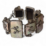 Sajen Sterling Silver Mother of Pearl & White Topaz Toggle Bracelet