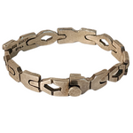 Vintage Solid Mexico Sterling Silver Interlocking Links Unisex Bracelet Hallmarked 925