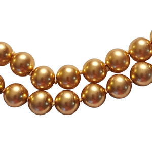Vintage Carolee Choker Double Strand Glass Gold Faux Pearl Gold Tone Necklace