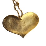 42" Large Heart Gold Plated Vintage Necklace