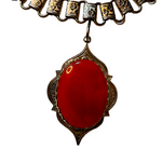 Victorian Style Book Chain w/Carnelian Vintage Pendant Necklace