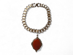 Victorian Style Book Chain w/Carnelian Vintage Pendant Necklace