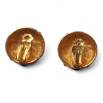 Byzantine Moghul Domed Multicolor Cabochon Gold Plated Vintage Earrings