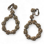 Silver-Tone Round Hoop Swarovski? Dangle Clip-On Earrings