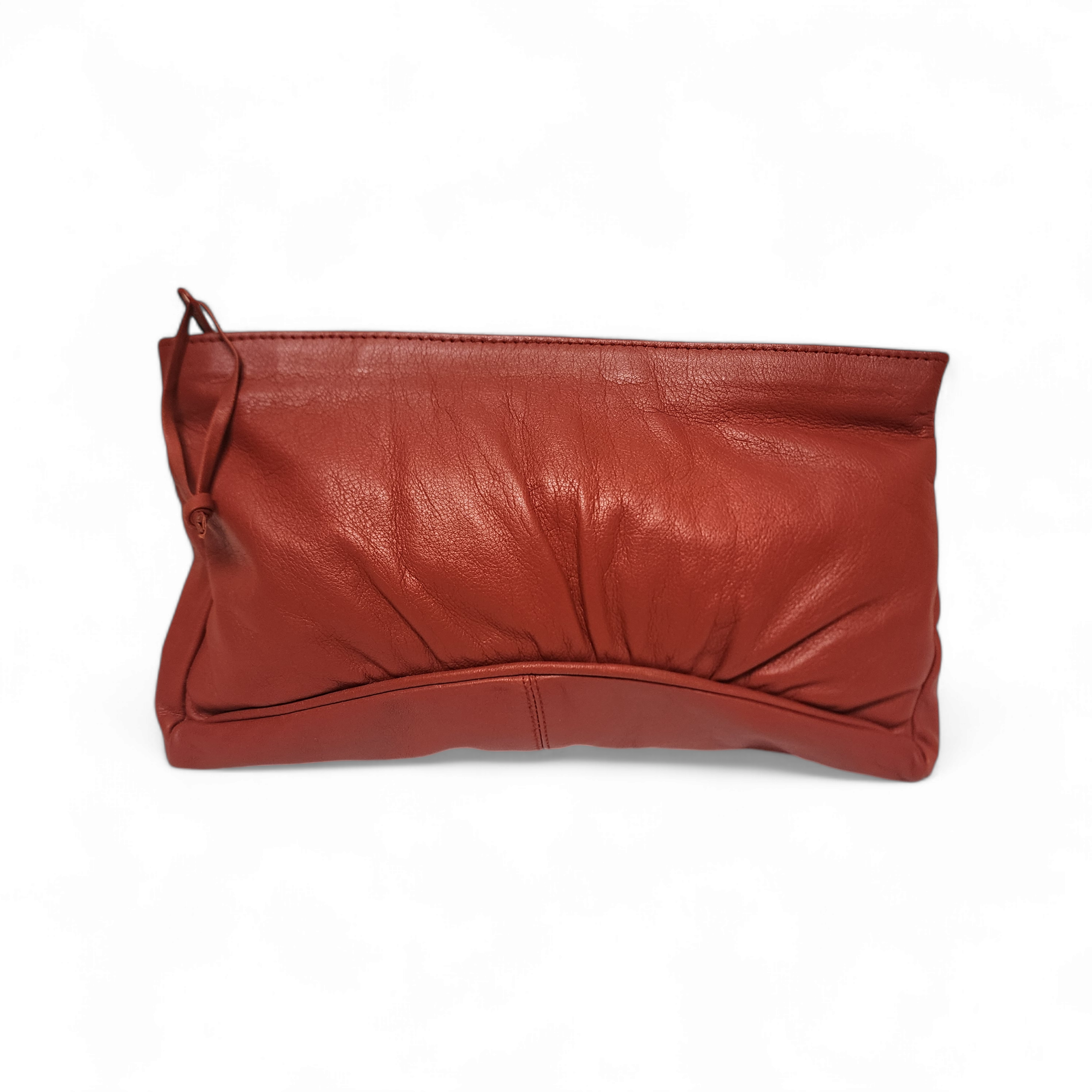 Vintage Contessa Red Leather Clutch Handbag