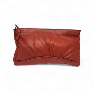Vintage Contessa Red Leather Clutch Handbag