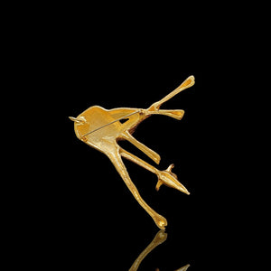 Large Giraffe Texture Gonvertible Gold Plated Brooch Pin Pendant