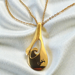 Vintage Signed Pierre Cardin Gold Tone Modernist Double Strand Pendant Necklace
