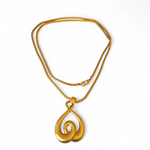 Vintage Anne Klein Gold-Plated Heart Anchor Long Snake Chain Pendant Necklace