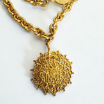 Leslie Block 40" Etruscan Gold Plated Vintage Coin Necklace NOS