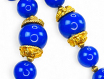 KJL Kenneth Jay Lane Gold Gilt Lapis Statement Necklace – 1970s Rare