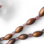 Vintage Kate Hine Copper Bead Necklace 36” Chunky Statement Jewelry