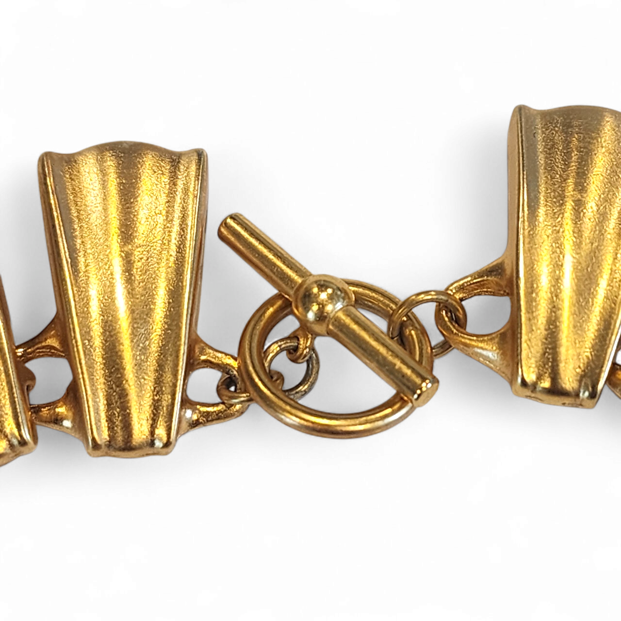 Vintage Anne Klein Cleopatra Couture Gold-Plated Necklace Statement Toggle Clasp