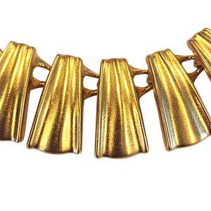 Vintage Anne Klein Cleopatra Couture Gold-Plated Necklace Statement Toggle Clasp