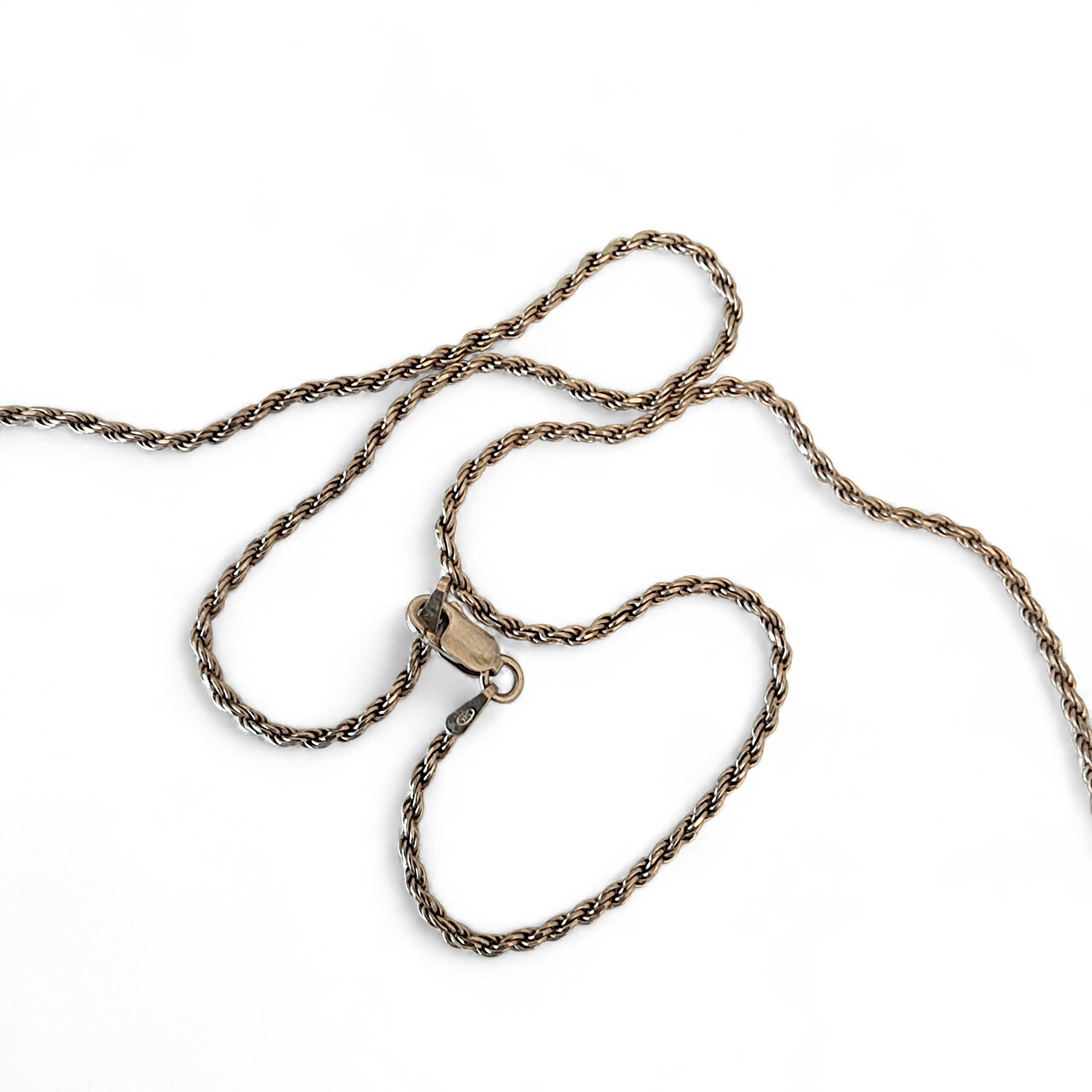 Sterling Silver Large 3D Puffy Heart Rope Chain Vintage Necklace