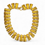 Vintage Anne Klein Cleopatra Couture Gold-Plated Necklace Statement Toggle Clasp