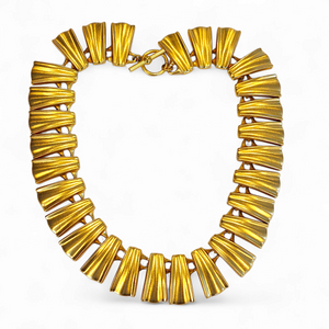 Vintage Anne Klein Cleopatra Couture Gold-Plated Necklace Statement Toggle Clasp