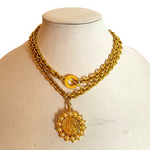 Leslie Block 40" Etruscan Gold Plated Vintage Coin Necklace NOS
