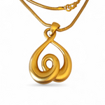 Vintage Anne Klein Gold-Plated Heart Anchor Long Snake Chain Pendant Necklace