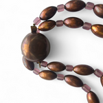 Vintage Kate Hine Copper Bead Necklace 36” Chunky Statement Jewelry