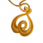 Vintage Anne Klein Gold-Plated Heart Anchor Long Snake Chain Pendant Necklace