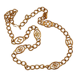 Gorgeous 38" MONET Chunky Open Link Station Gold Plated Necklace, Couture, Statement Jewelry