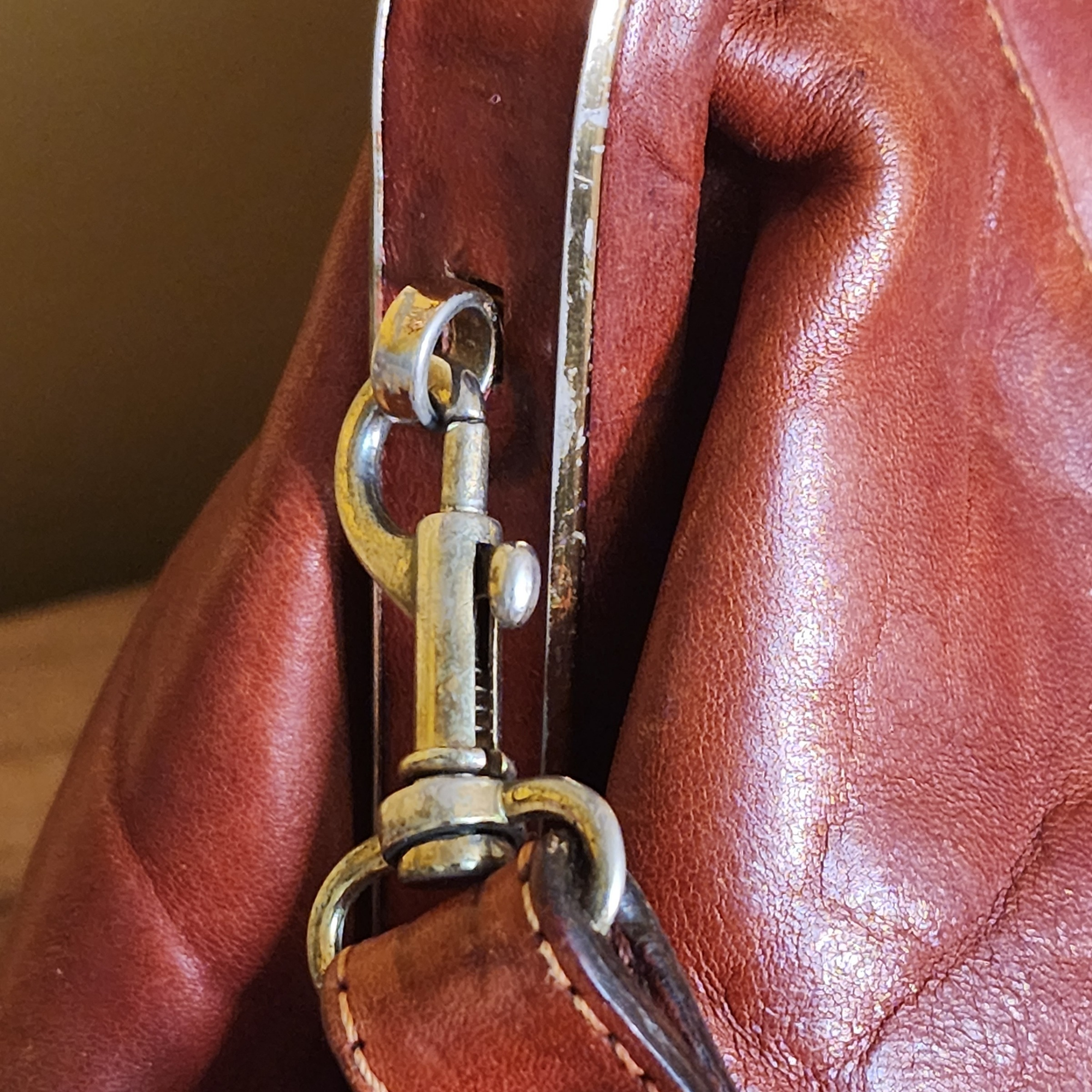 Vintage Oroton Australia Tobacco Brown Leather Convertible Crossbody Handbag