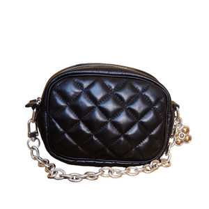 Brighton Quilted Black Leather Mini Bag