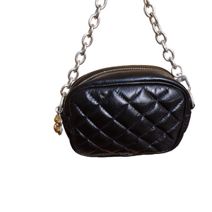 Brighton Quilted Black Leather Mini Bag