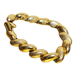 San Marco Polished Satin Gold Plated Chunky Link Chain Vintage 80s Bracelet
