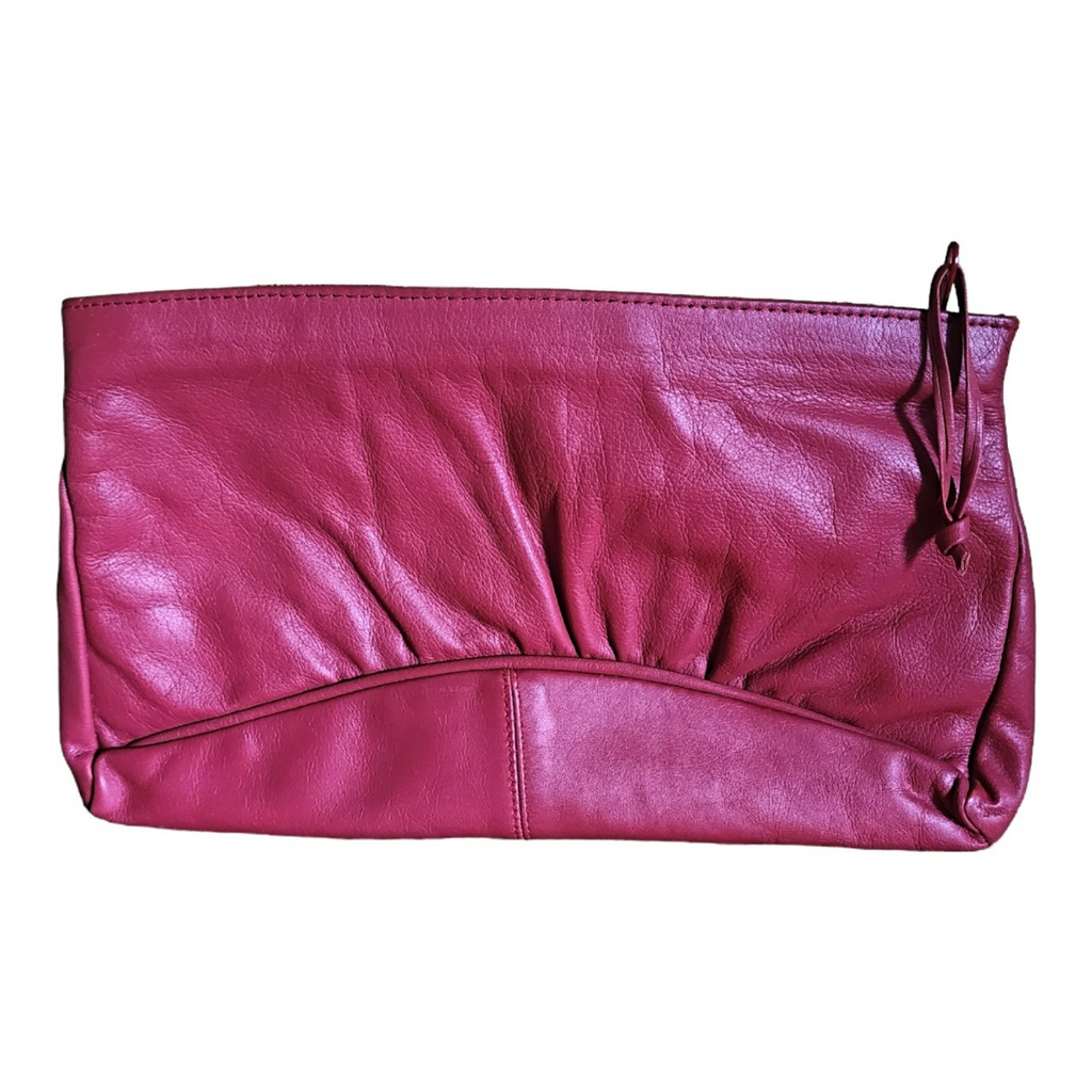 Vintage Contessa Red Leather Clutch Handbag