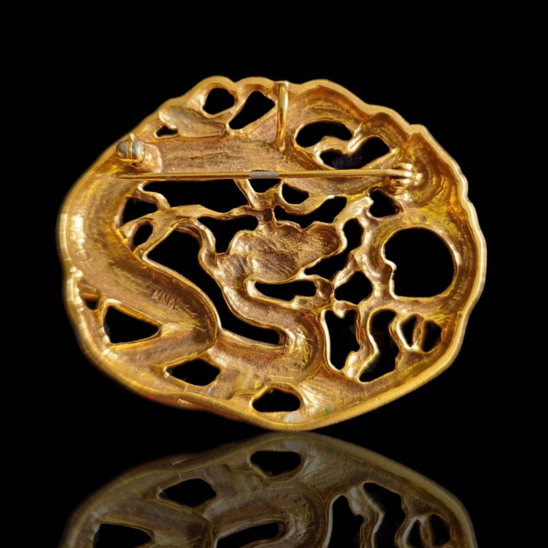 MMA Metropolitan Museum of Arts Gold Plated Dragon Brooch Pin