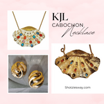 KJL Kenneth Jay Lane Shell Cabachon Pendant Necklace