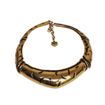 Gloria Vanderbilt Gold Tone Black Enamel Strips Vintage Choker