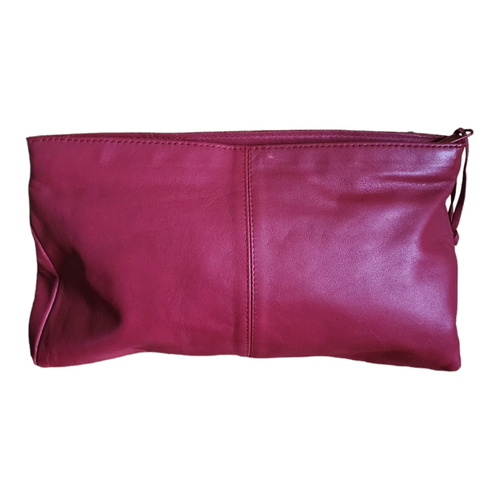 Vintage Contessa Red Leather Clutch Handbag