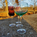 4 Curated Champagne Wine Colored Assorted Mismatch Barware Vintage Glasses