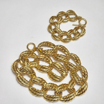 ANNE KLEIN CHUNKY Vintage Gold Plated Rope Link Toggle Necklace Bracelet Set